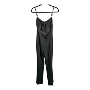 Lita Black Jumpsuit With Front Cutout & Bow Size Small